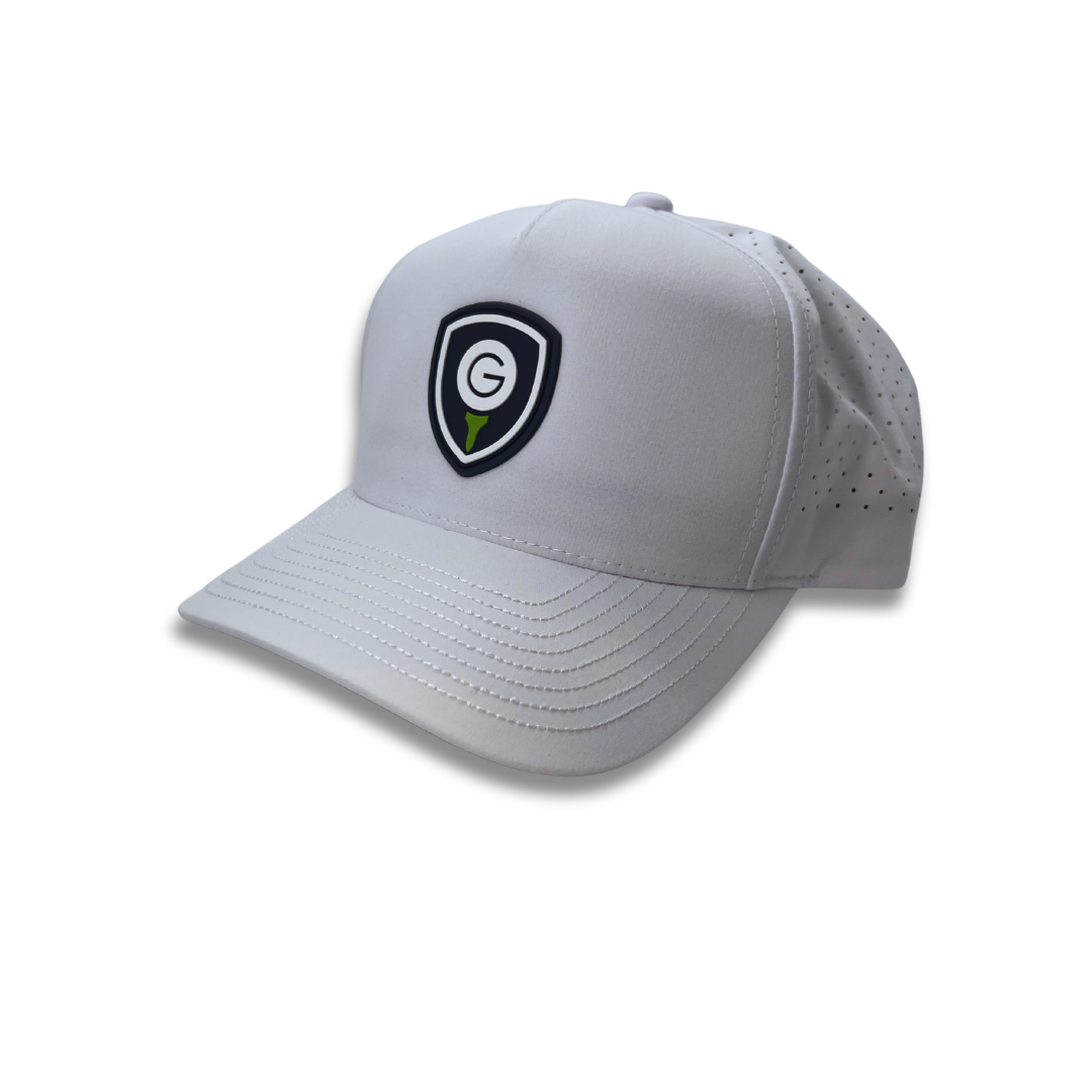 Light gray TheGrint shield performance hat
