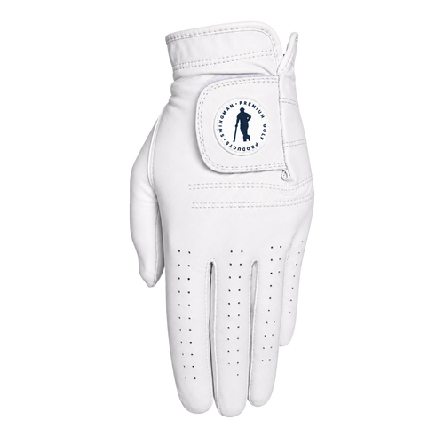 White Swingman Autograph Cabretta leather golf glove
