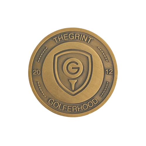 Gold TheGrint golf ball marker, Golferhood front
