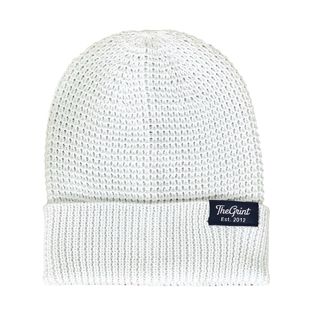 White TheGrint Players knit beanie