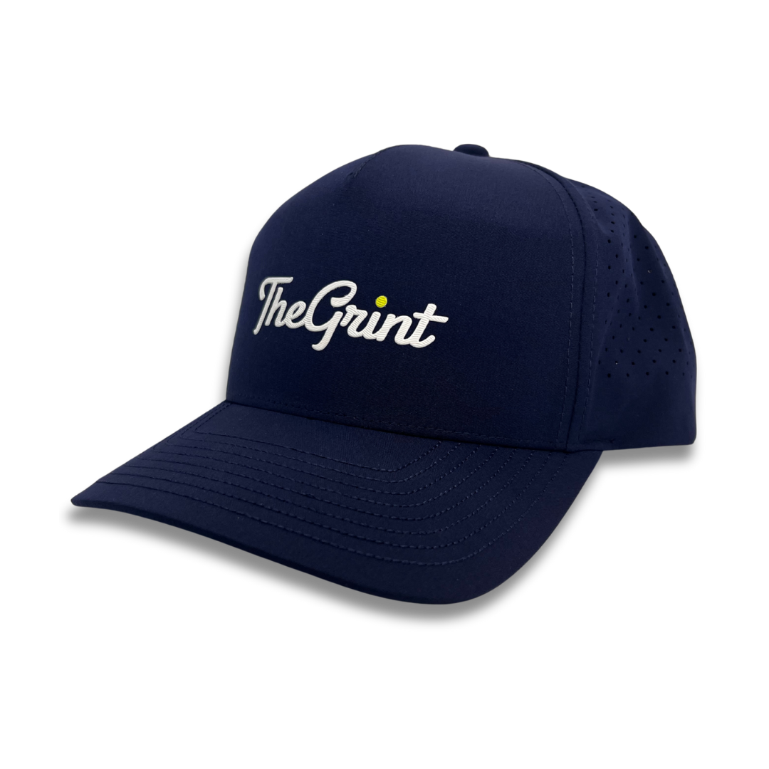 Navy TheGrint script logo performance hat