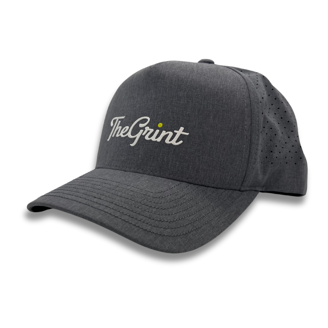 Charcoal TheGrint script logo performance hat