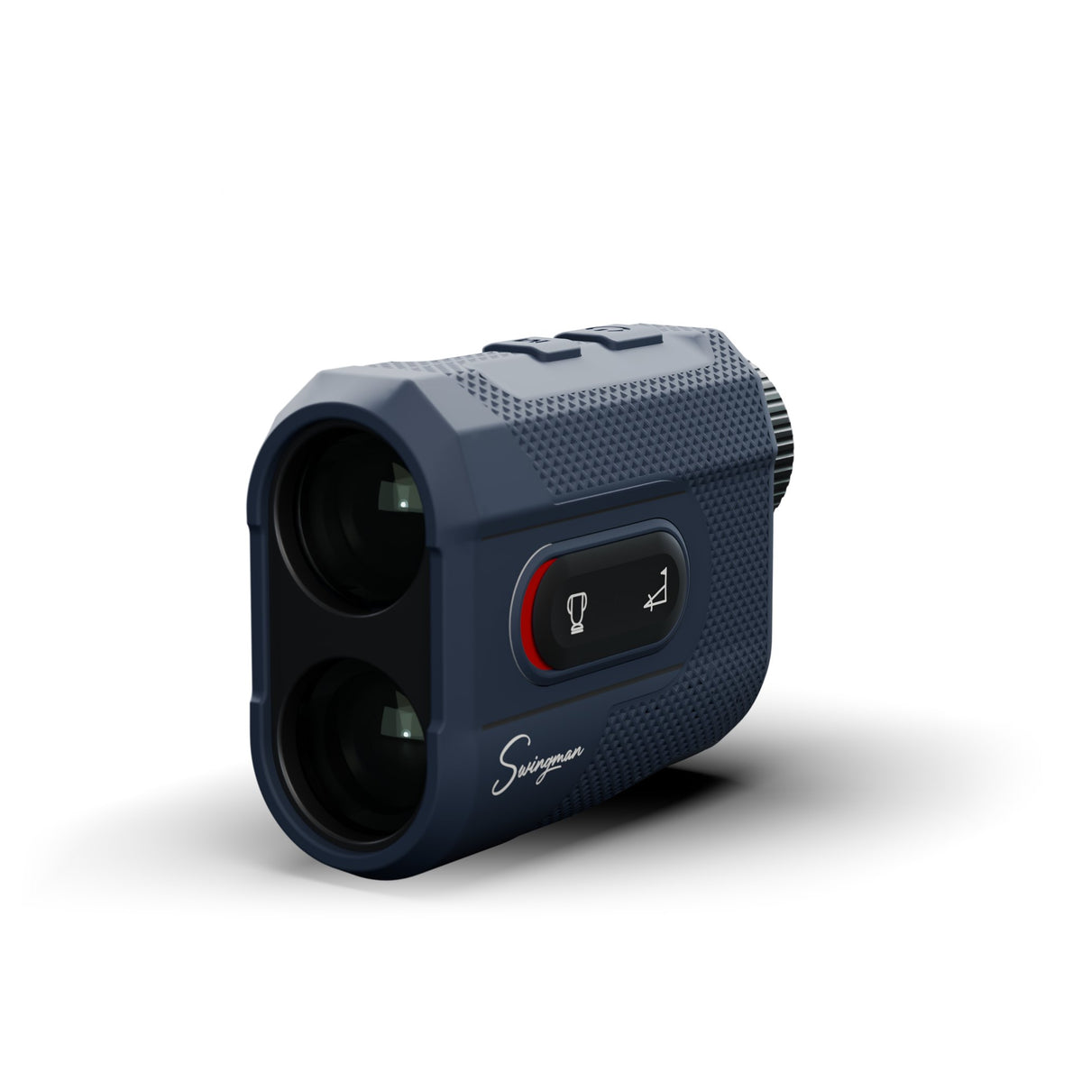 Swingman Classic Rangefinder in navy, three-quarter view showing both lenses and the slope switch
