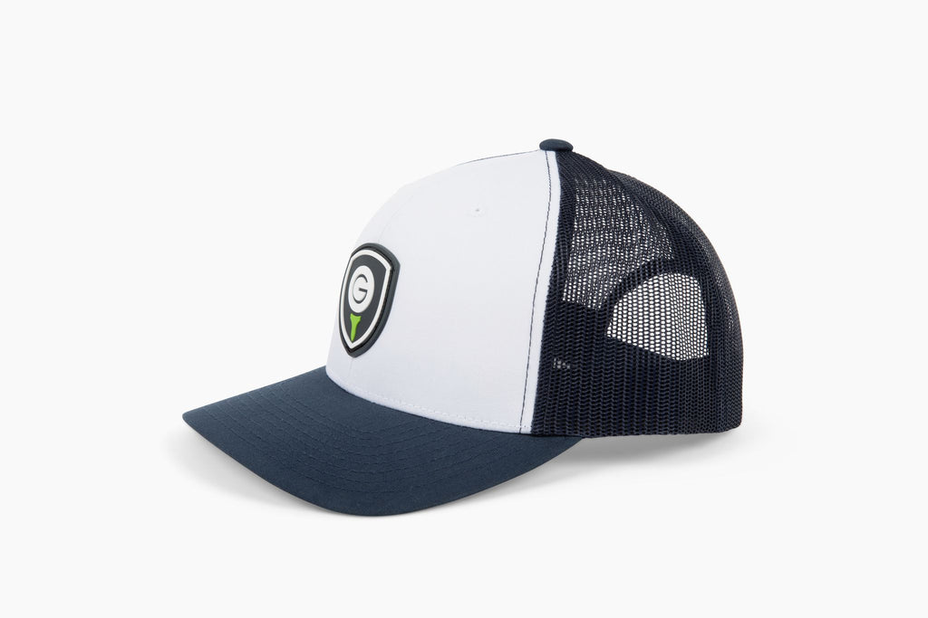 White and navy TheGrint shield snapback